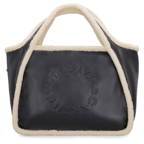Stella McCartney black vegan and faux fur shoulder bag - Picture 1 of 13